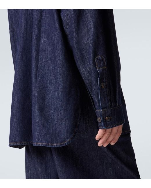 Dries Van Noten Blue Denim Shirt for men