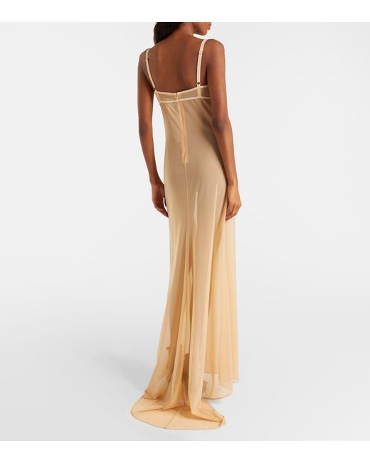 Balenciaga Natural Sheer Maxi Dress