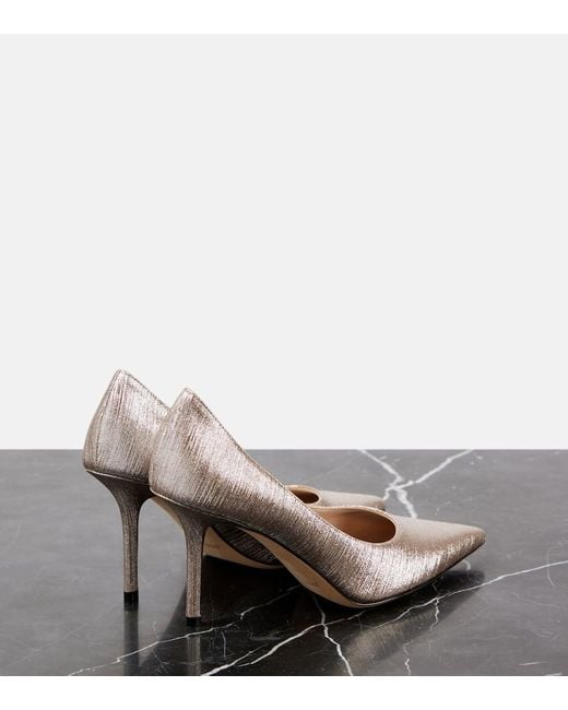 Jimmy Choo White Love 85 Glitter Pumps