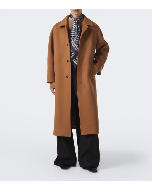 Saint Laurent Brown Belted Wool Coat for men