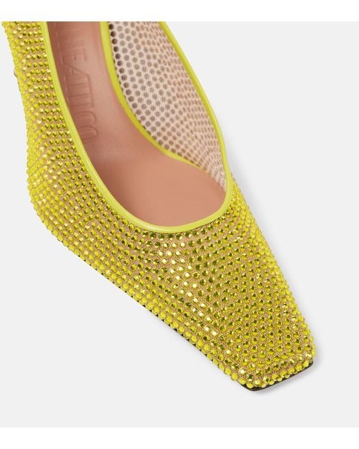 The Attico Yellow Pumps Juno 95 Mit Kristallen