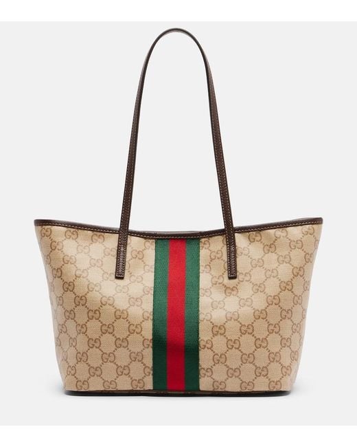 Gucci White Essence Gg Canvas Small Tote Bag