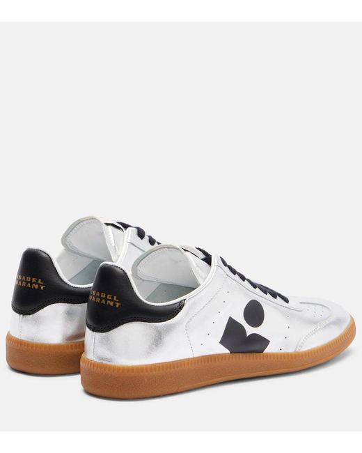 Isabel Marant White Kaycee Metallic Leather Sneakers