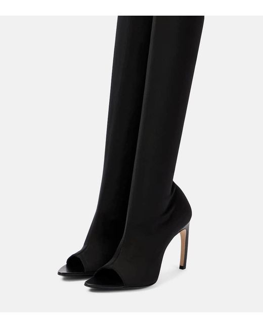 Victoria Beckham Black Over-The-Knee Sock Boots