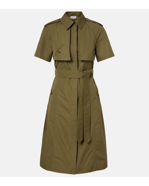 Burberry Green Hemdblusenkleid Aus Baumwolle