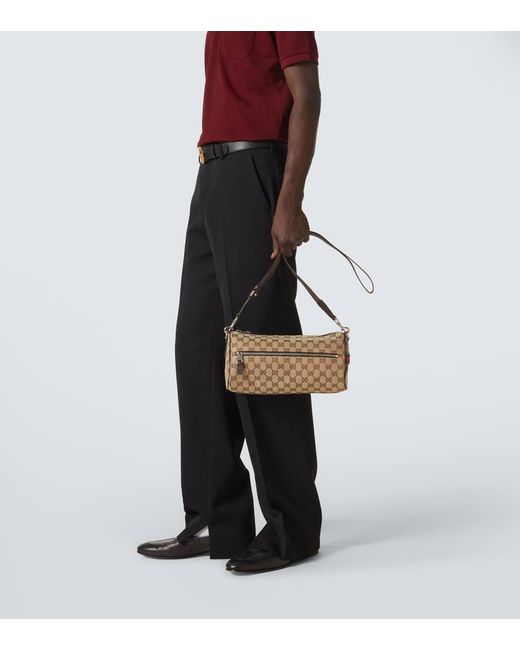 Gucci White Gg Canvas Small Crossbody Bag for men
