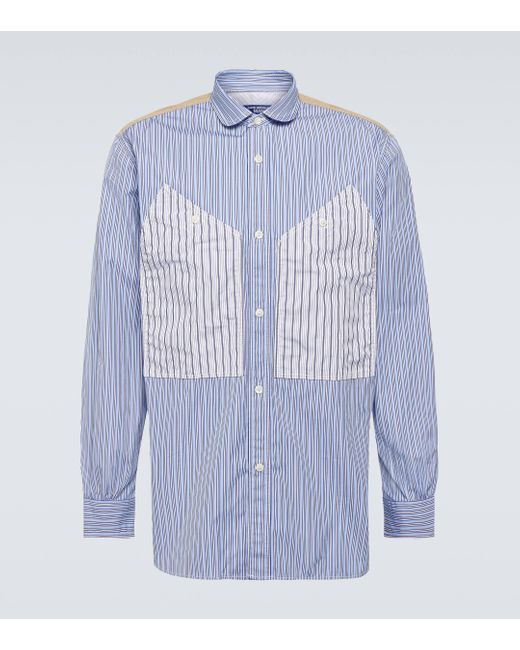 Junya Watanabe Blue X Roy Lichtenstein Patchwork Cotton Shirt for men