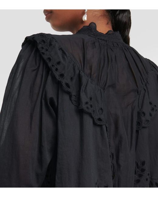 Blusa Kelmon de algodon bordada Isabel Marant de color Black