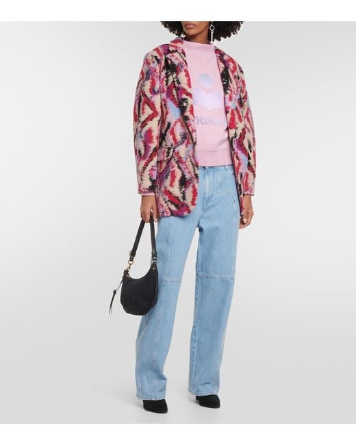 Isabel Marant Purple Intarsia Wool-Blend Jacket