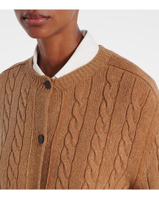 The Row Brown Loneke Virgin Wool Cardigan