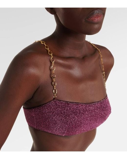 Bikini Lumiere O-Chain in lame di Oseree in Purple