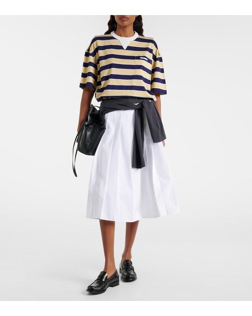 Prada Blue Striped Cotton Jersey T-Shirt
