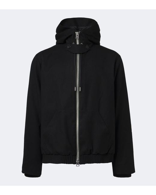 Sacai Black Hooded Wool Jacket for men