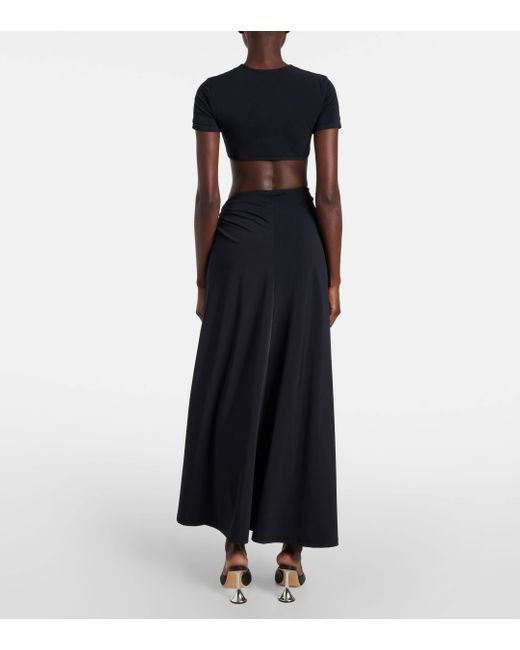 Christopher Esber Black Orbit Jersey Maxi Skirt