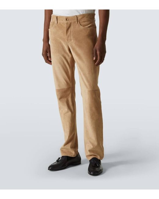 Gabriela Hearst Natural Anthony Suede Straight Pants for men