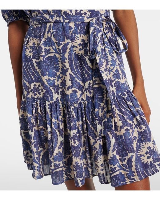 Vestido Corto Rosalie En Mezcla De Algodon Ulla Johnson de color Blue