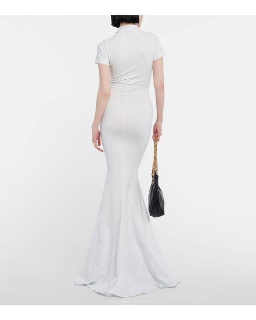 Balenciaga White T-shirt Jersey Maxi Dress