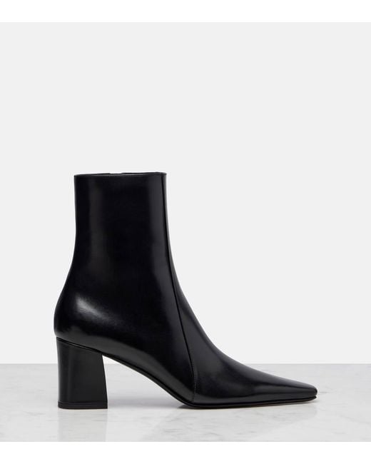 Saint Laurent Black Rainer Leather Ankle Boots