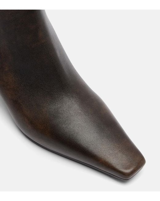 Brunello Cucinelli Black Monili Leather Ankle Boots