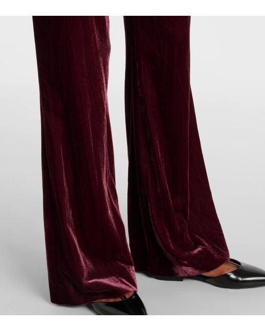 Pantalon Evase Lebone En Velours Veronica Beard en coloris Red