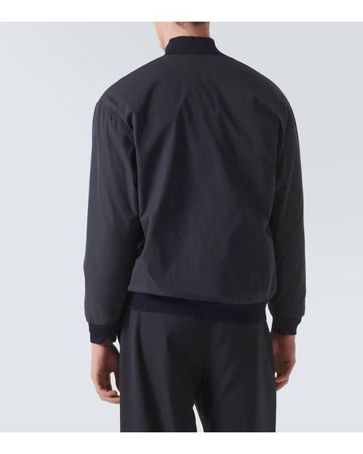 Miu Miu Blue Logo Cotton-Blend Bomber Jacket for men