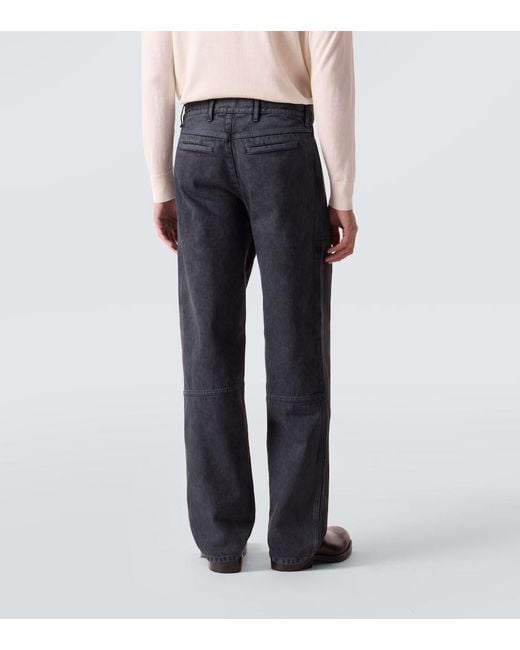Dries Van Noten Gray Zip-Detail Wide-Leg Jeans for men