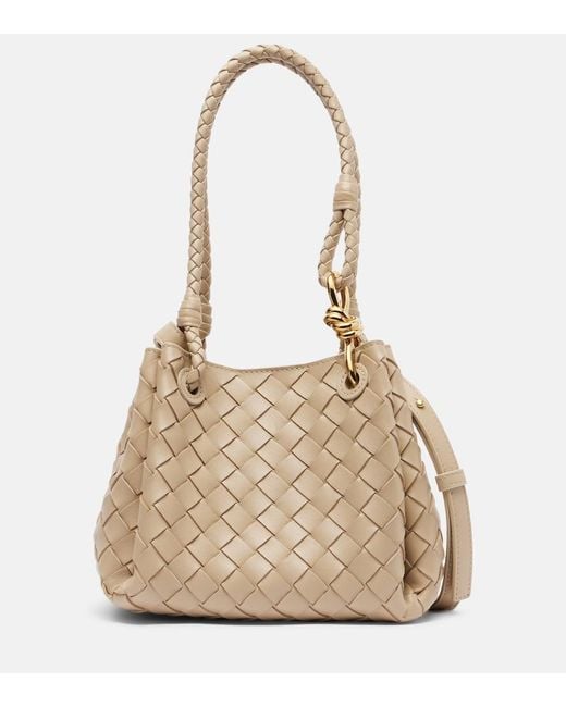 Bottega Veneta Natural Parachute Small Intrecciato Leather Tote Bag