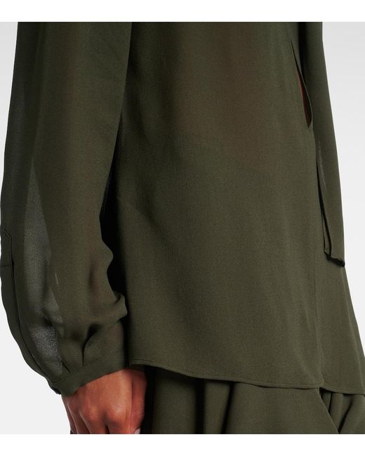 Alaïa Green Crepe Georgette Blouse