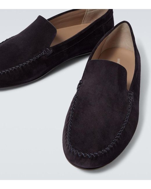 Manolo Blahnik Black Suede Loafers for men