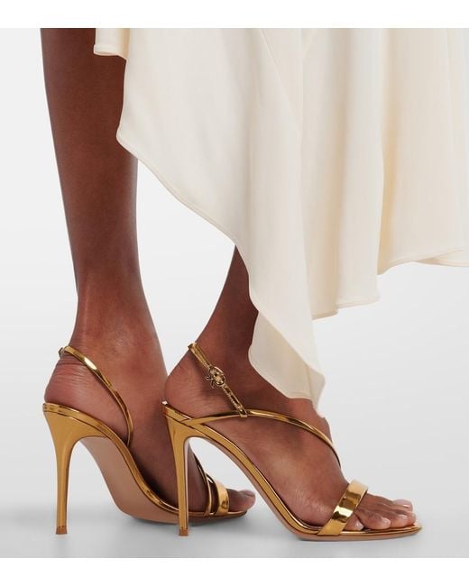 Gianvito Rossi Metallic Leather Slingback Sandals