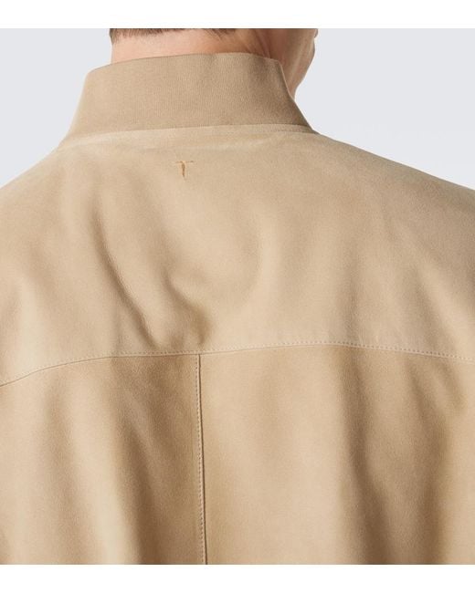 Tod's Natural Brera Suede Bomber Jacket for men