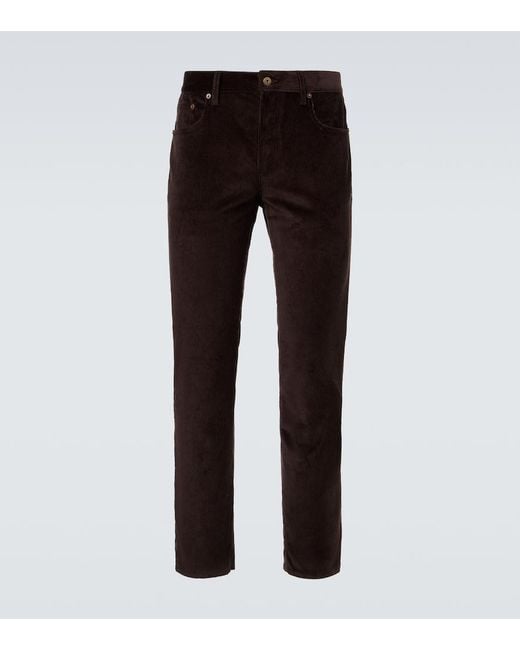 Burberry Black Cotton Corduroy Slim Pants for men