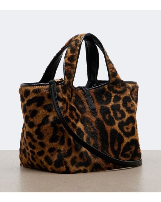 Saint Laurent Brown Le 5 A 7 Bea Baby Calf Hair Top-Handle Bag