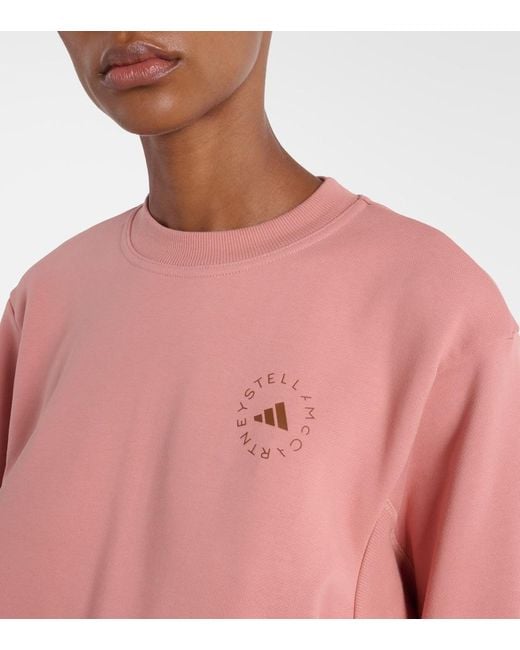 Adidas By Stella McCartney Pink Kapuzenjacke Aus Teddyfleece