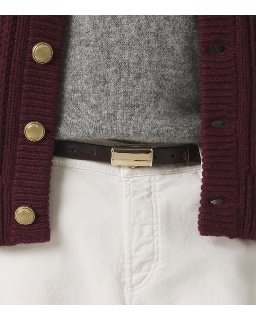 Brunello Cucinelli Brown Leather Belt for men