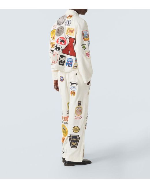 Bode White Cambridge Patch-Applique Cotton Canvas Jacket for men