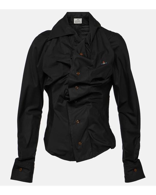 Camisa de popelin de algodon fruncida Vivienne Westwood de color Black