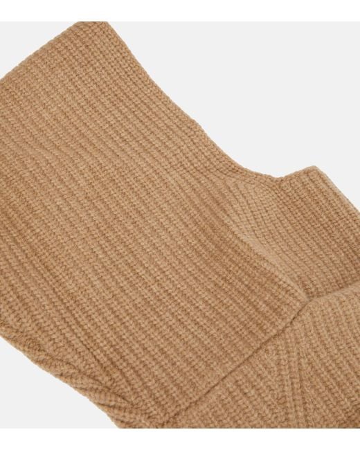 Totême  Natural Ribbed-knit Wool And Cashmere Snood