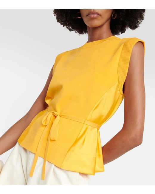 Jonathan Simkhai Yellow Rosalia Belted Top