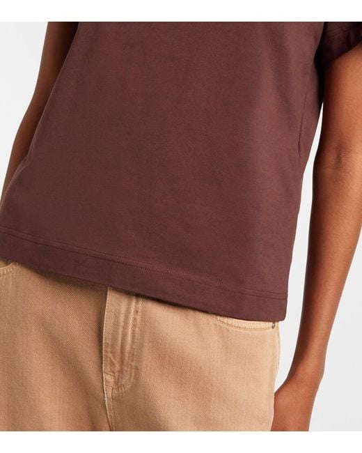 Moncler Brown Embroidered Cotton Jersey T-Shirt