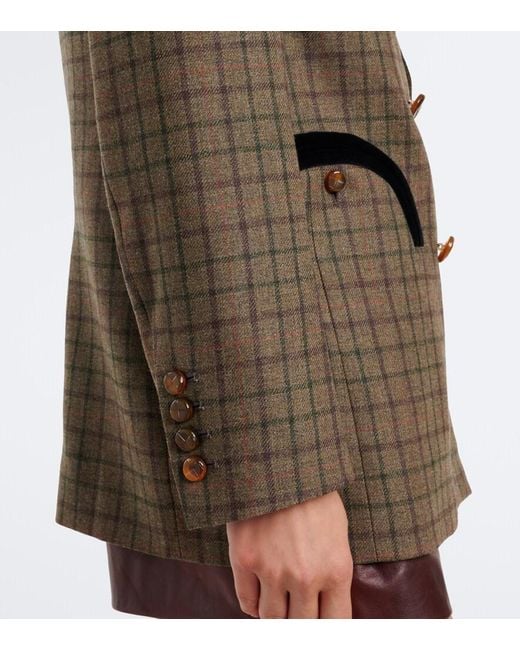 Blazé Milano Green Everyday Checked Wool And Cashmere Blazer