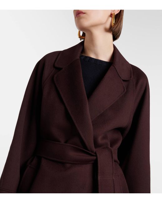 Max Mara Black Wool Wrap Coat