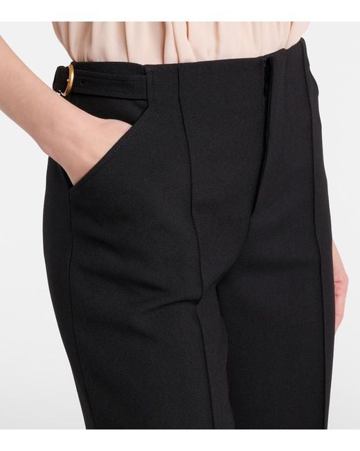 Chloé Black Virgin Wool Crepe Capri Pants