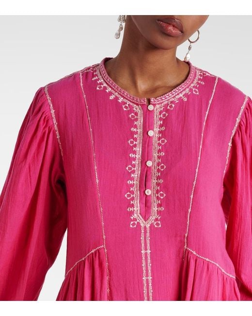 Isabel Marant Pippa Embroidered Cotton Midi Dress