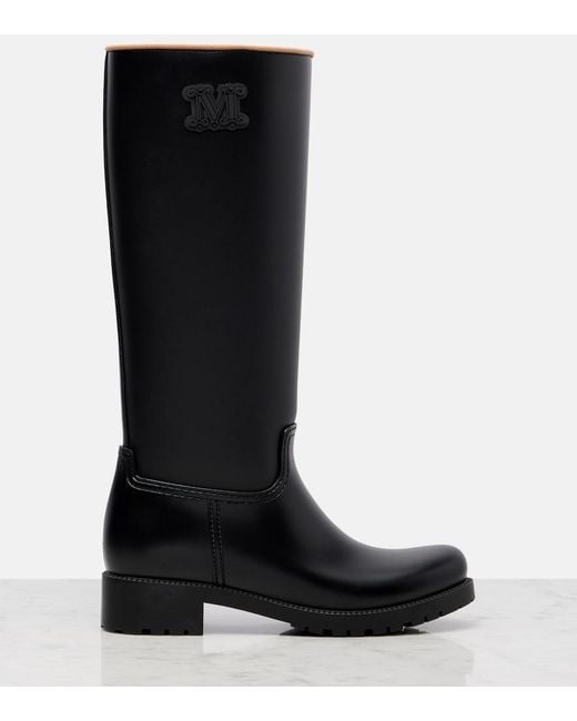 Max Mara Black Monogram Rain Boots