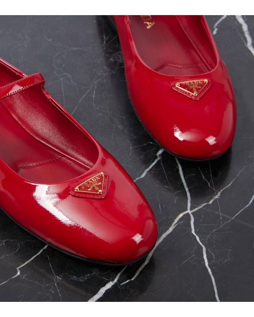 Prada patent leather ballet flats hotsell