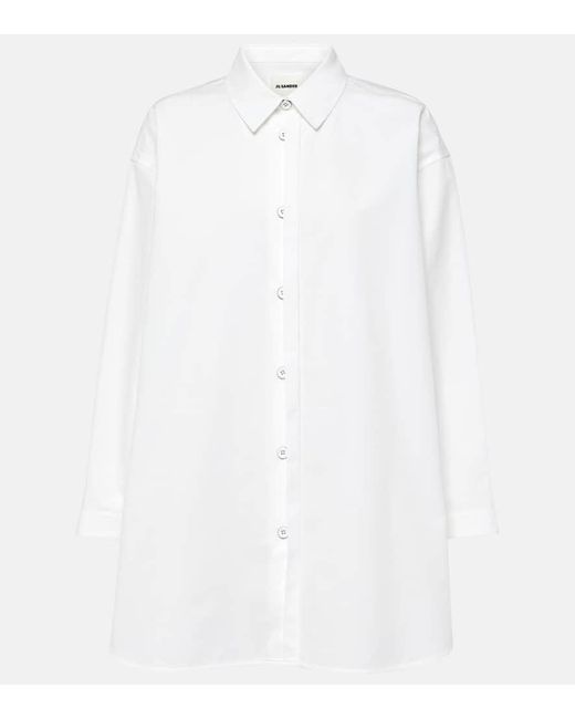 Jil Sander White Hemd aus Baumwollpopeline
