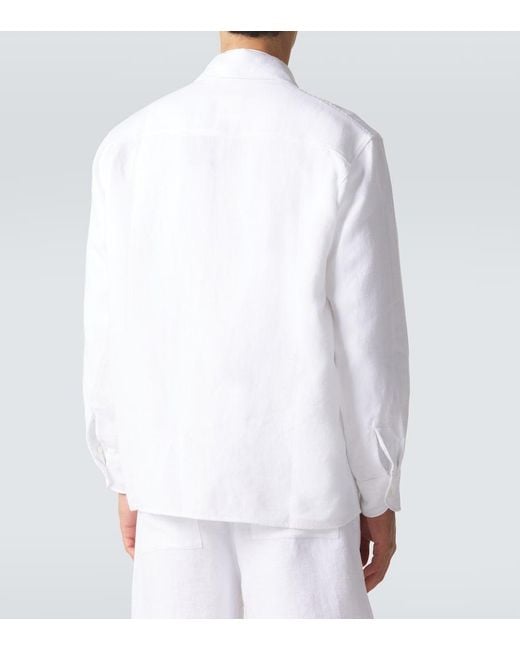 Saman Amel Hemdjacke Aus Leinen in White für Herren