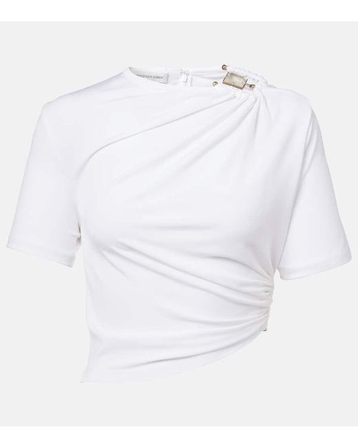 Christopher Esber White Ruched Jersey Top