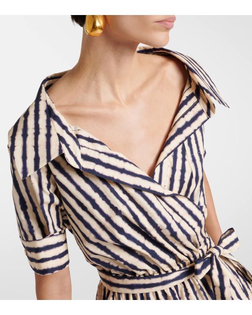 Altuzarra Multicolor Lydia Off-shoulder Cotton-blend Midi Dress